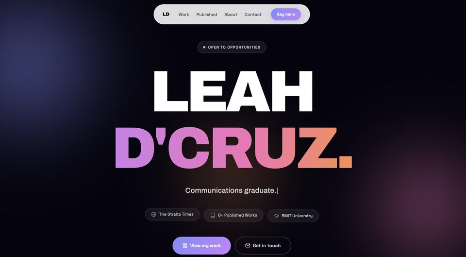 Leah D. Cruz journalist portfolio website